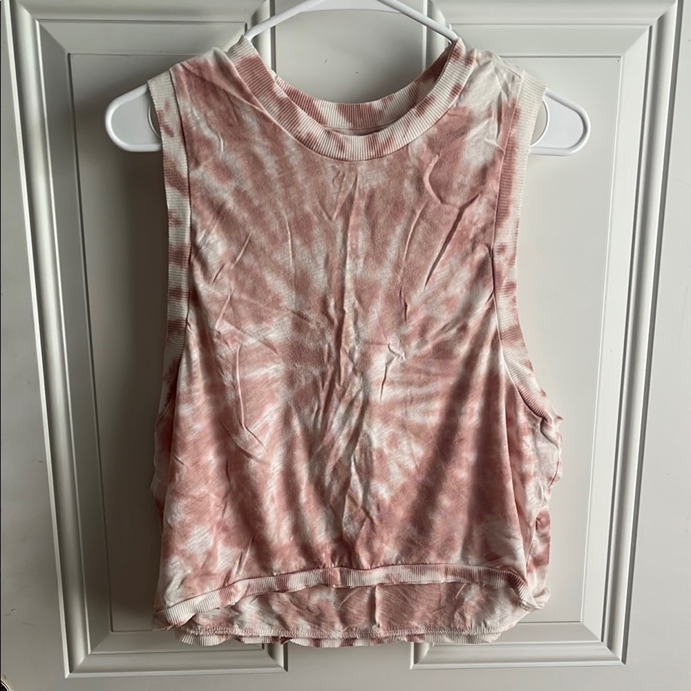 Free People Movement Pink Tie-Dye Sleeveless Tank